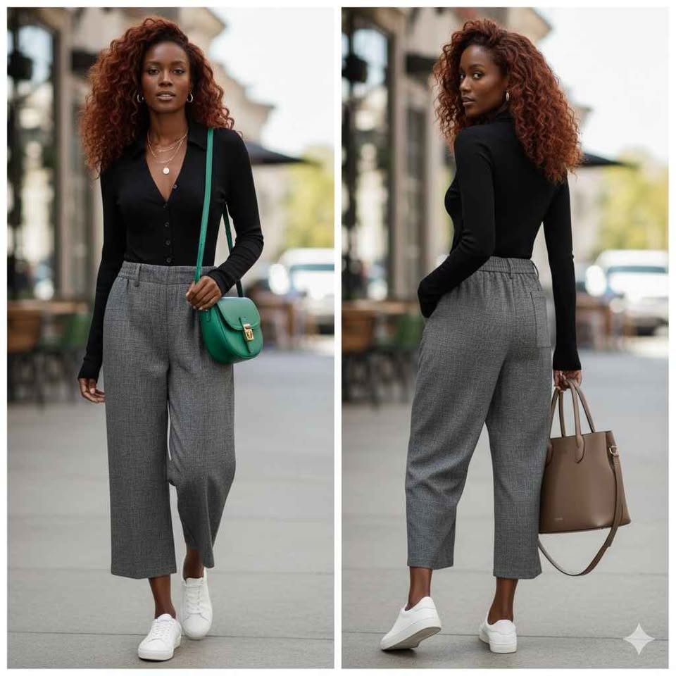 Aritzia Wilfred Allant Pant Wool Cashmere Grey Plaid Wide Leg Tr - photo 5