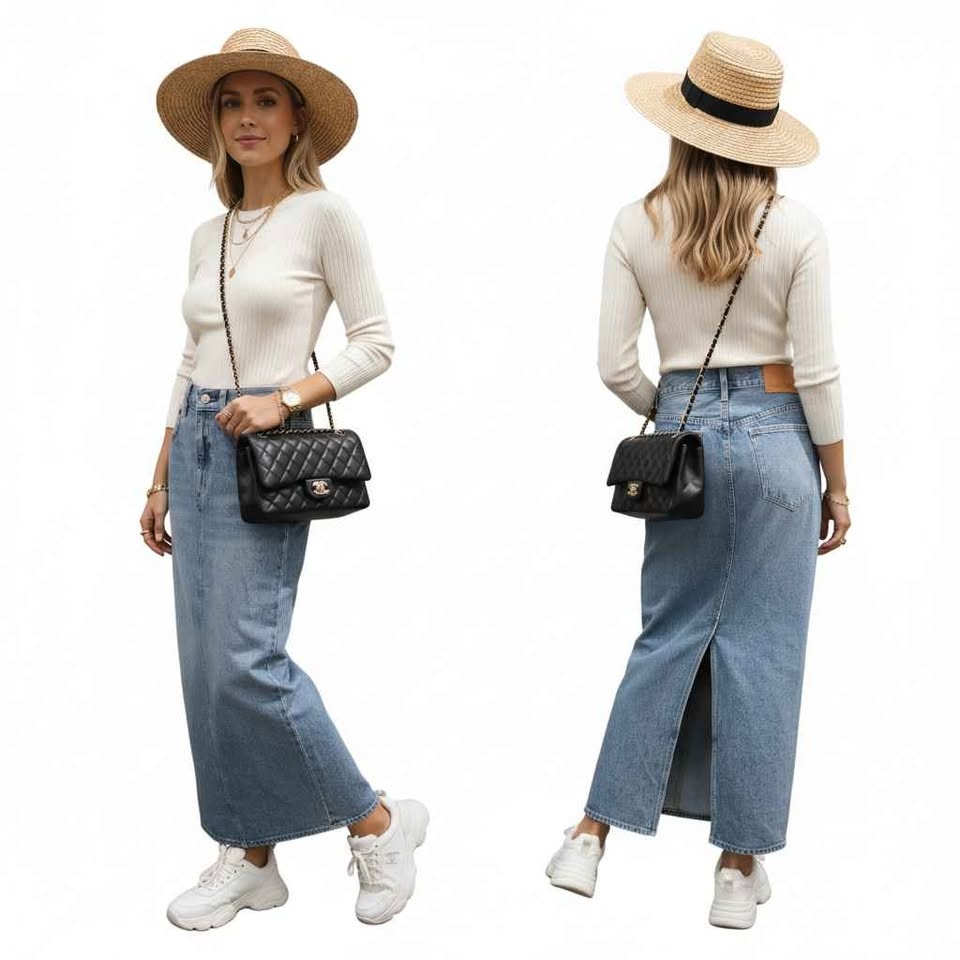 Aritzia Denim Forum The '90s Maxi Denim Pencil Skirt Size 26 - photo 4