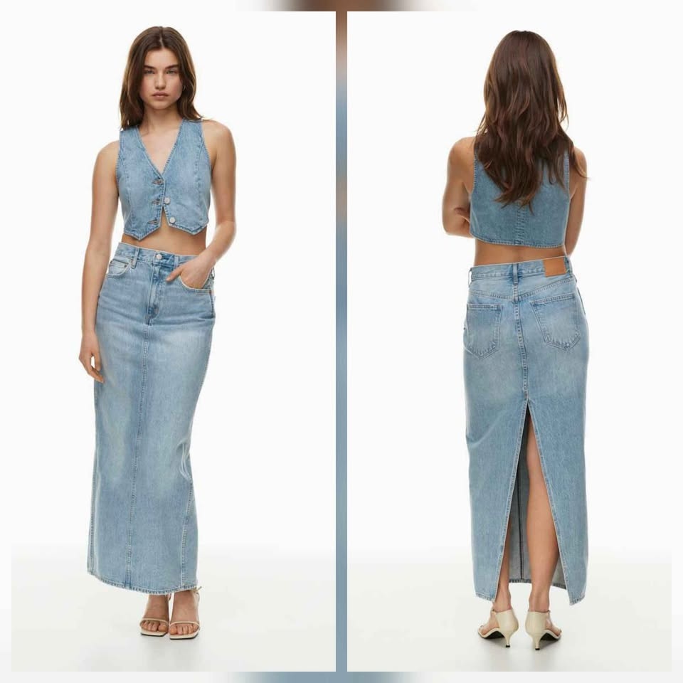 Aritzia Denim Forum The '90s Maxi Denim Pencil Skirt Size 26 - photo 5