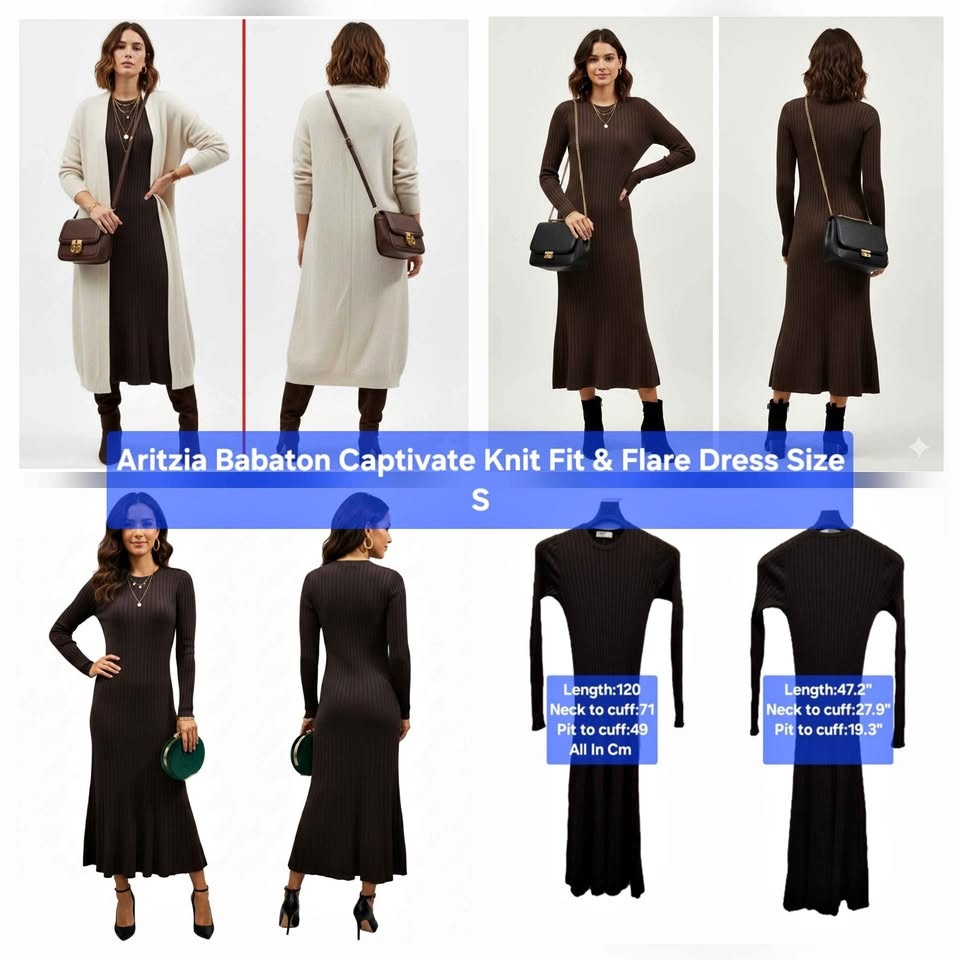 Aritzia Babaton Captivate Knit Fit & Flare Dress Size S