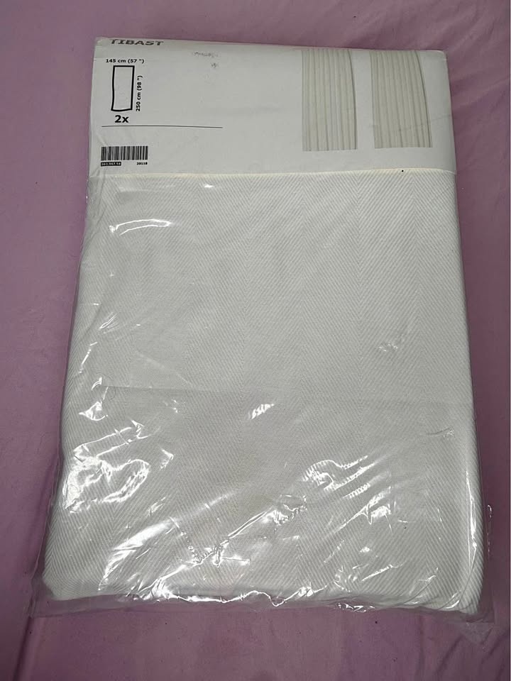 White Chevron Curtains - Pair