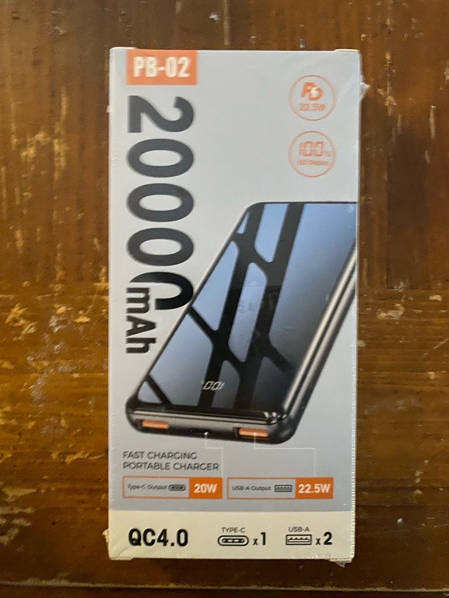New PB-02 20000mAh Portable Charger - Brand New, Unopened