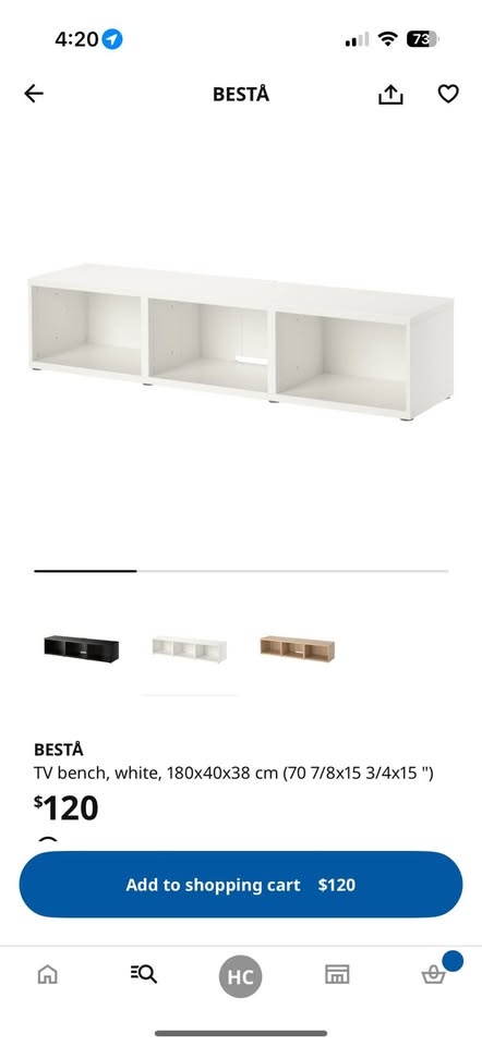 IKEA BESTÅ TV bench white - photo 4