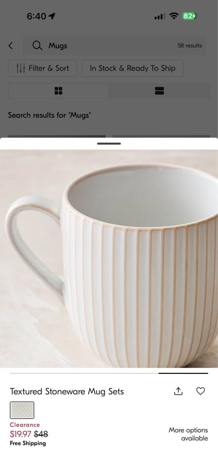 West Elm Textured Stoneware Mug Set - 4 Cream/Ivory - photo 3