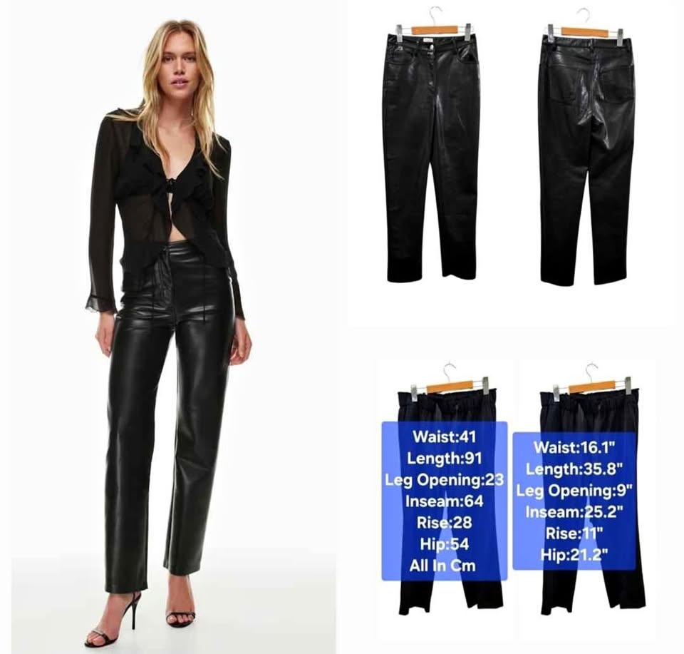 Aritzia Wilfred Melina High-Rise Faux-Leather Pants Size 4