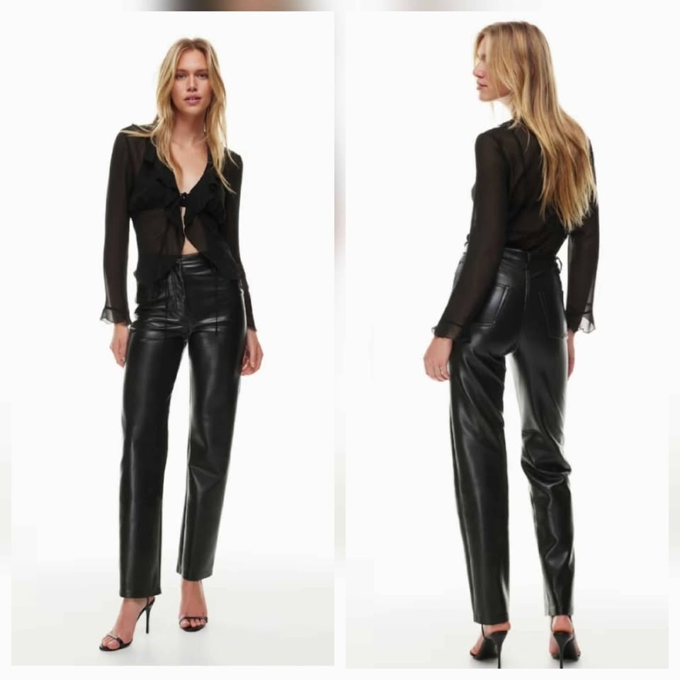 Aritzia Wilfred Melina High-Rise Faux-Leather Pants Size 4 - photo 3