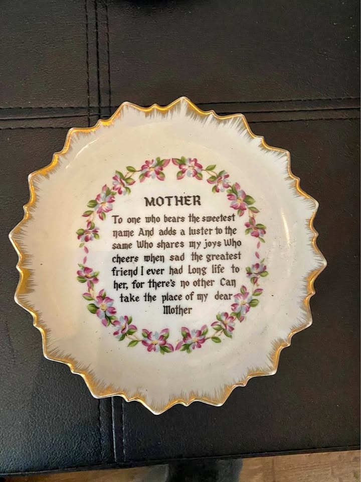 Vintage Wall Plate - Mother's Day Poem