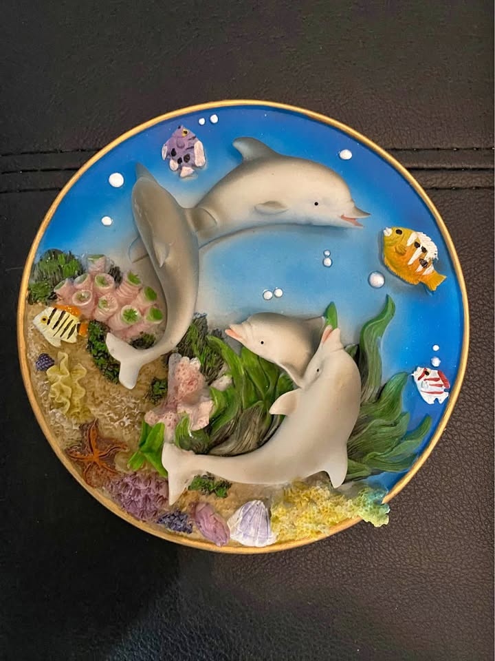 3D Dolphin Wall Plate
