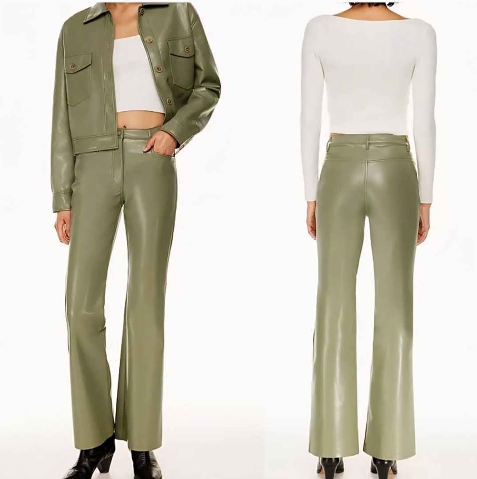 Aritzia Wilfred Beatrix High-Rise Wide-Leg Vegan Leather Pants S - photo 3