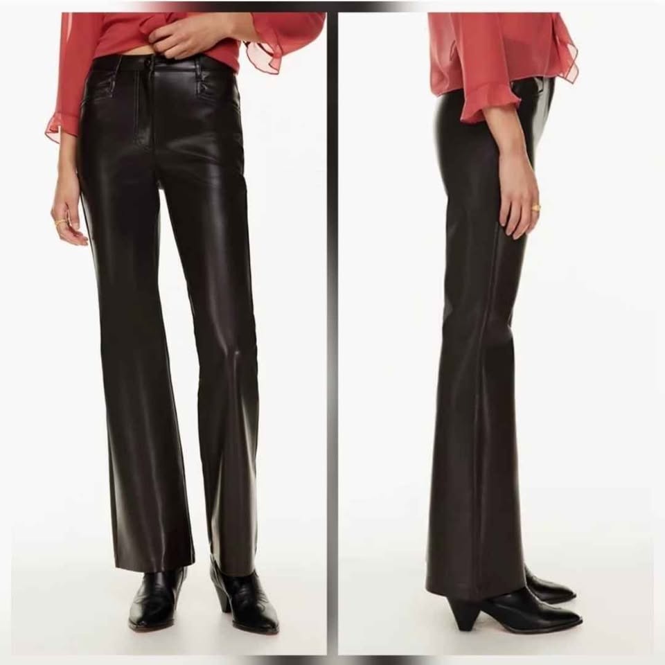Aritzia Wilfred Beatrix Flare Vegan Leather Pants Size 2 - photo 3