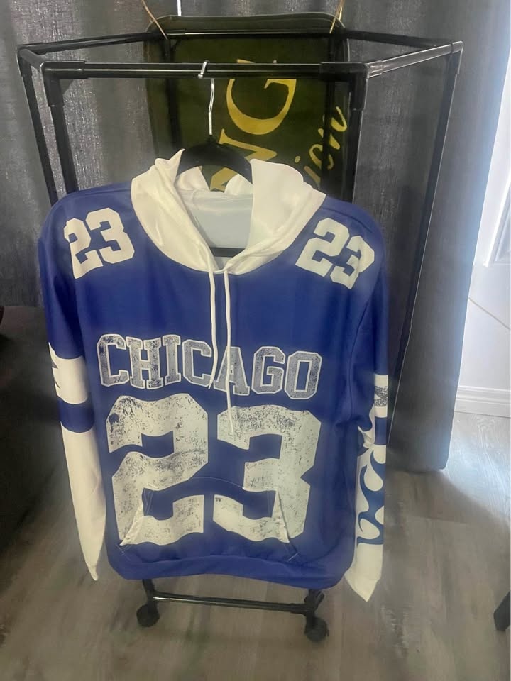 Chicago print long sleeve hoodie sweater