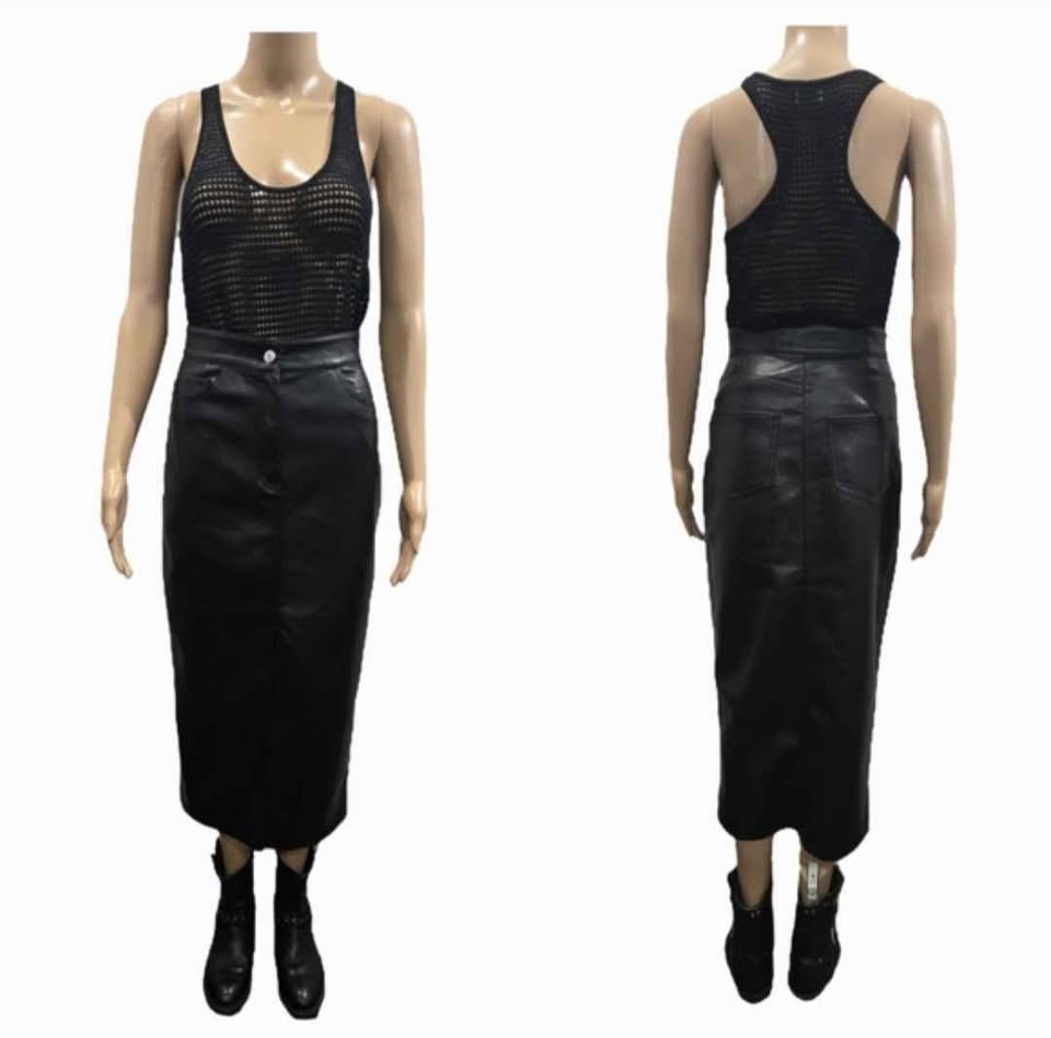 Aritzia Wilfred High-Rise Vegan Leather Midi Skirt Size 0-2 - photo 4