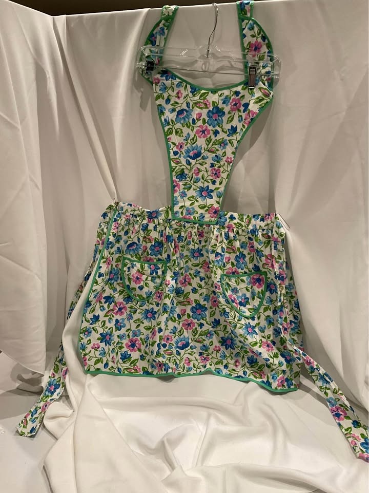 Vintage Full Apron Floral Pansy Print 1950’s - photo 2