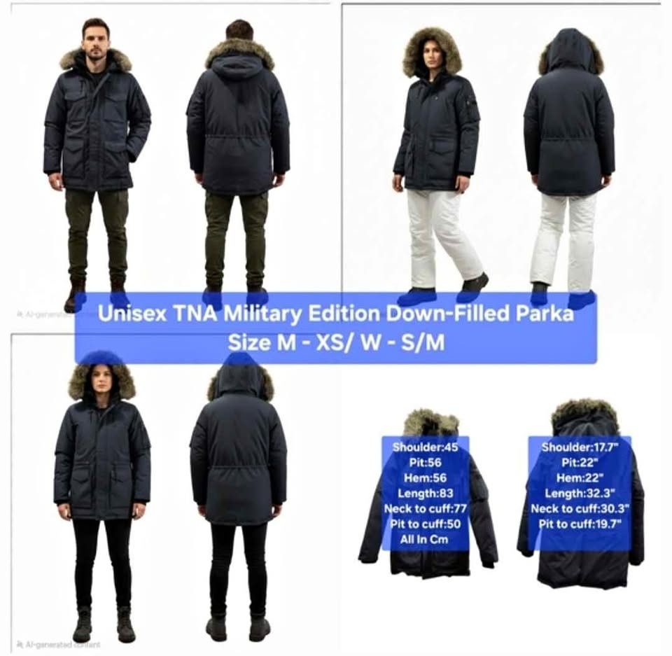Unisex TNA Military Edition Down Parka Size S-M