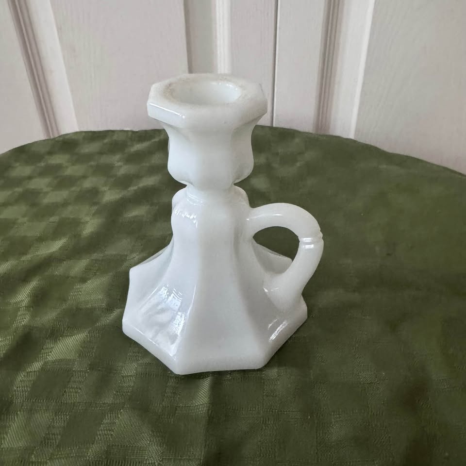 Milk Glass Colonial Style MCM Candle Holder - photo 2
