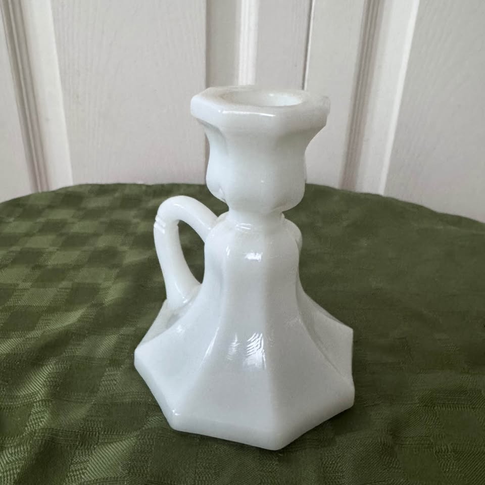 Milk Glass Colonial Style MCM Candle Holder - photo 4