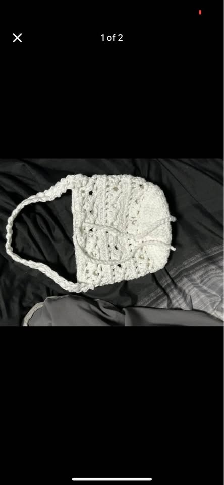 White Handmade Crochet Bag - photo 2