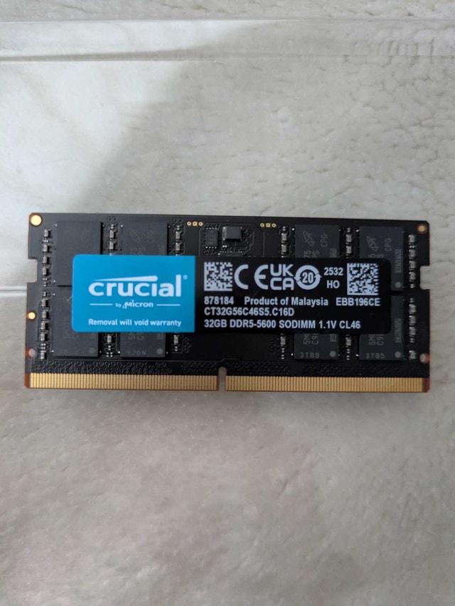 Crucial 32GB DDR5-5600 SODIMM Laptop Memory - photo 2