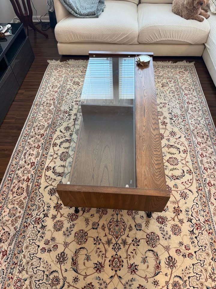 Modern Wood & Glass Coffee Table – Mid-Century Style - photo 3