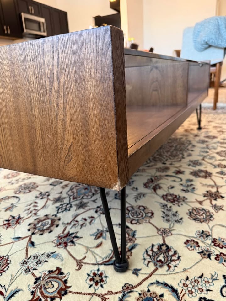 Modern Wood & Glass Coffee Table – Mid-Century Style - photo 5