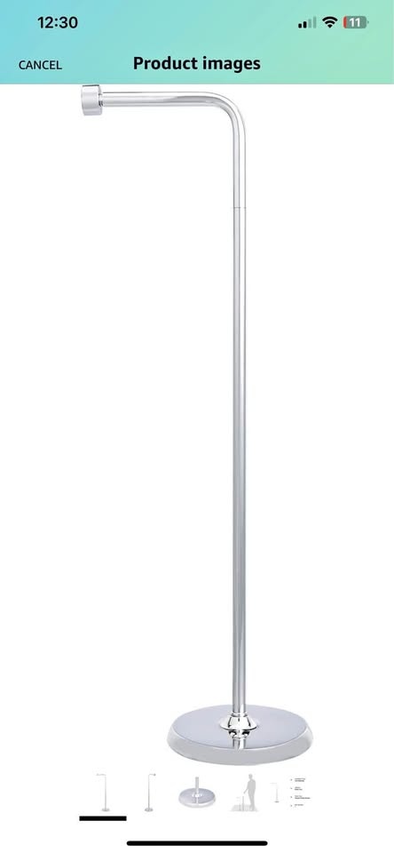 Amazon Basics Free Standing Toilet Paper Holder - Chrome