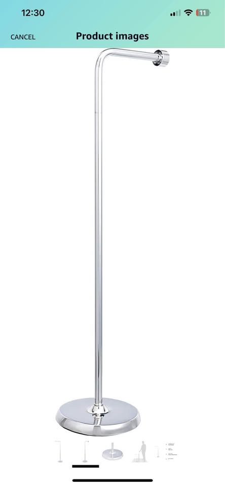 Amazon Basics Free Standing Toilet Paper Holder - Chrome - photo 2