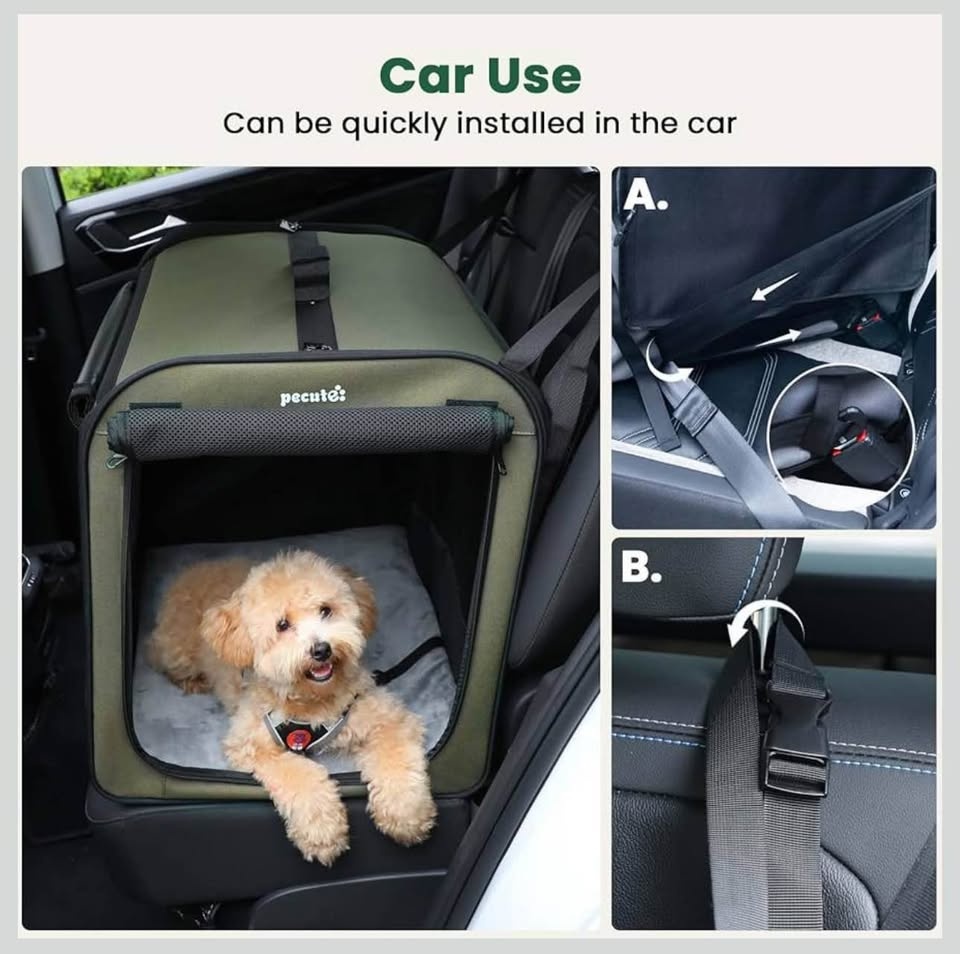 Pecute Collapsible Dog Crate for Pets <15kg, Pet Carrier - photo 3