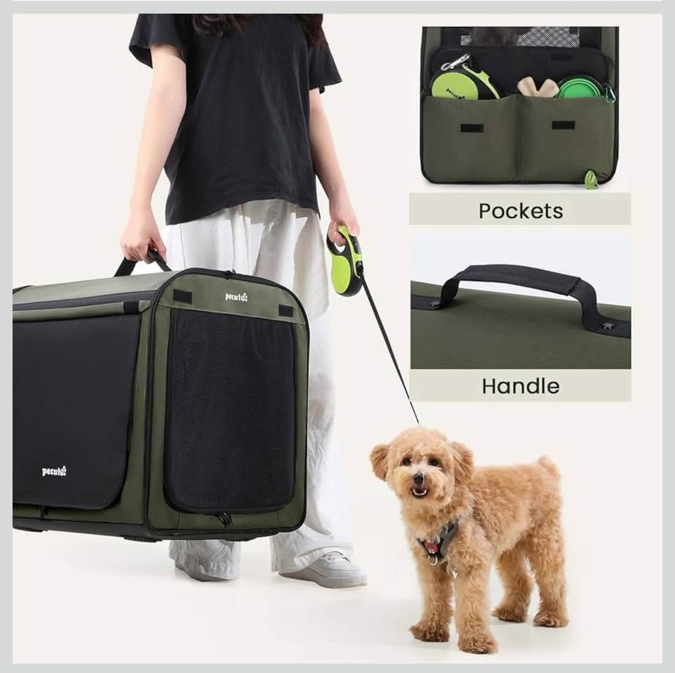 Pecute Collapsible Dog Crate for Pets <15kg, Pet Carrier - photo 4