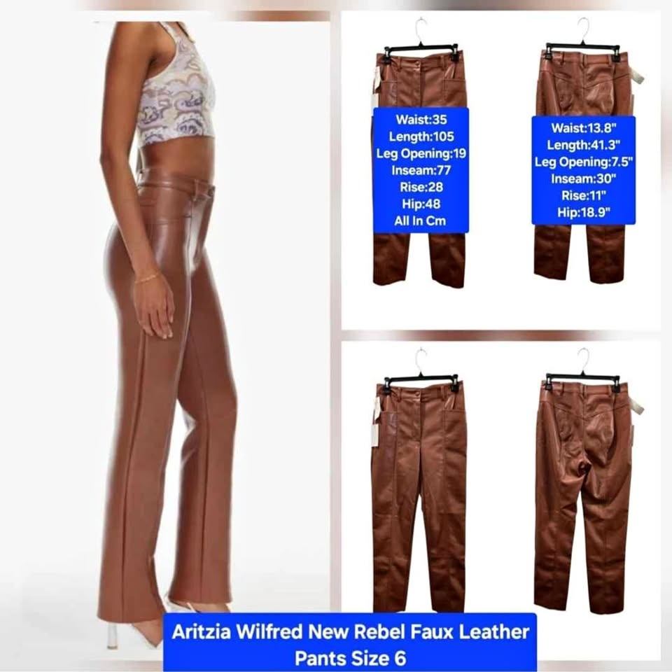 Wilfred New Rebel Faux-Leather Pants Size 6