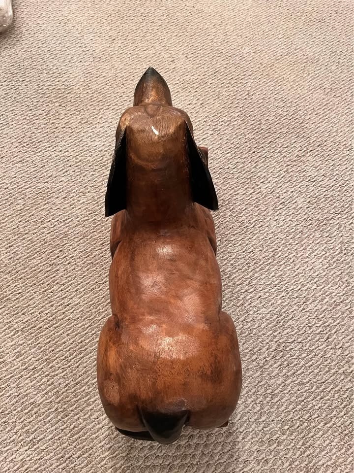 Vintage Solid Wood Rocking Dog - photo 2