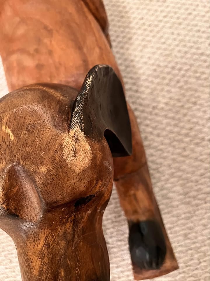 Vintage Solid Wood Rocking Dog - photo 4