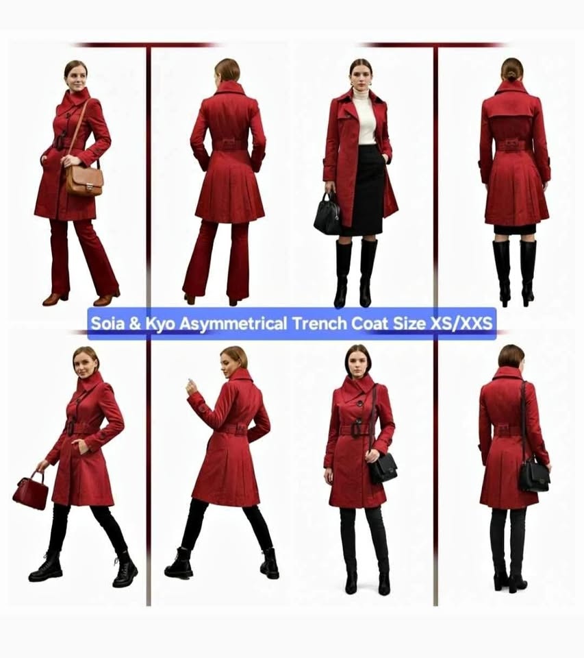 Soia & Kyo Asymmetrical Trench Coat Size XS/XXS