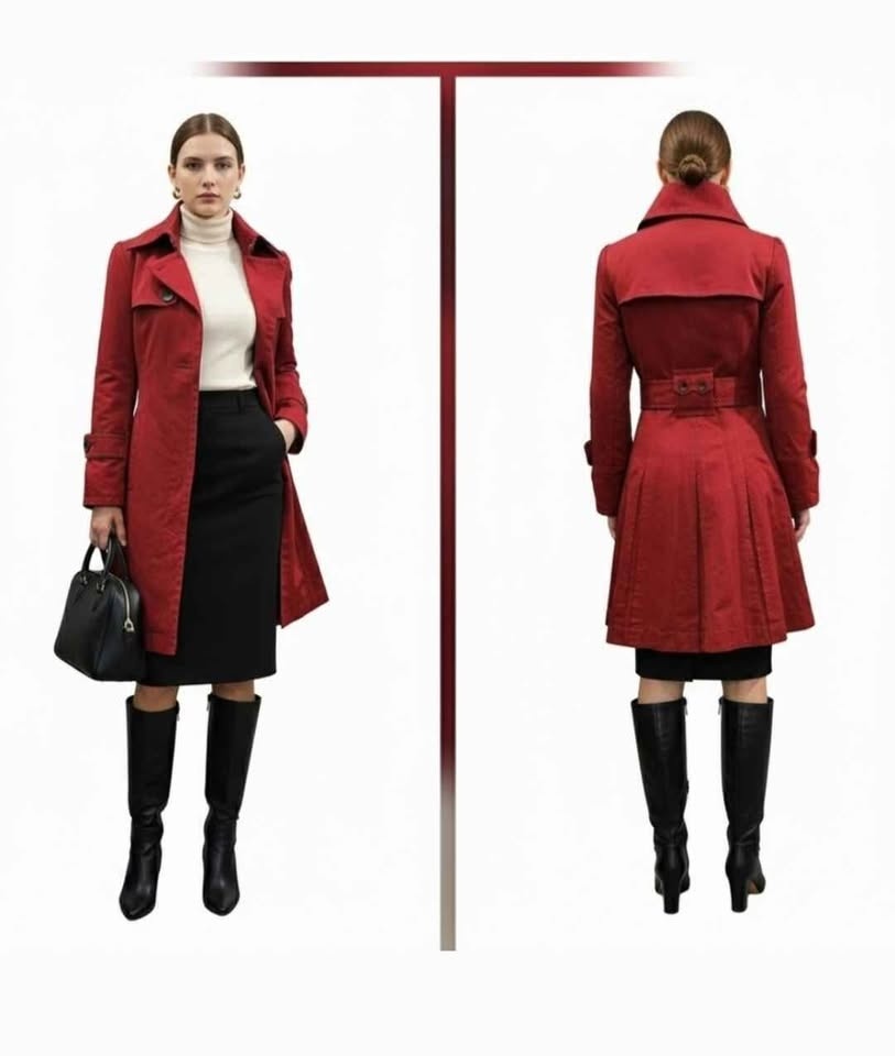 Soia & Kyo Asymmetrical Trench Coat Size XS/XXS - photo 4