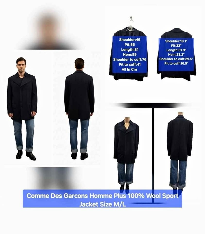 Comme Des Garcons Homme Plus Wool Sport Jacket M/L