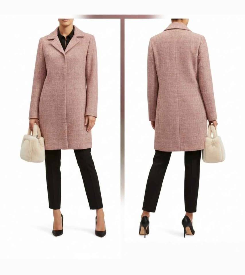 Designer Herno Tweed Lurex Bouclé Coat Size 6 - photo 3