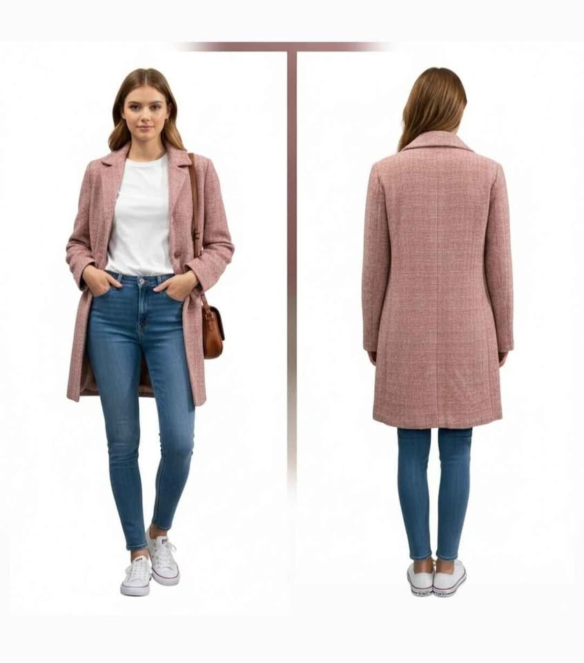 Designer Herno Tweed Lurex Bouclé Coat Size 6 - photo 4