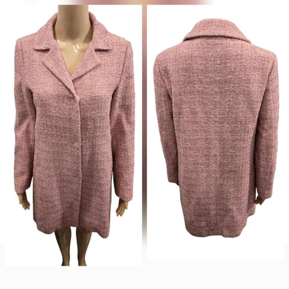 Designer Herno Tweed Lurex Bouclé Coat Size 6 - photo 5