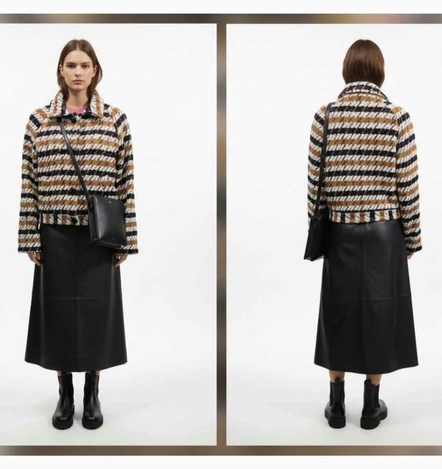 SCOTCH & SODA Wool-Blend Houndstooth Tweed Jacket - Size XS - photo 4