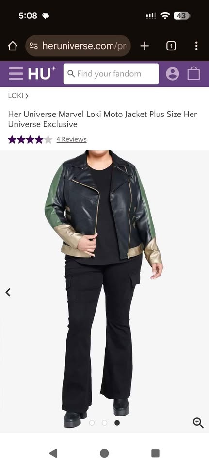 Her Universe Marvel Loki Moto Jacket Plus Size 3X - photo 3