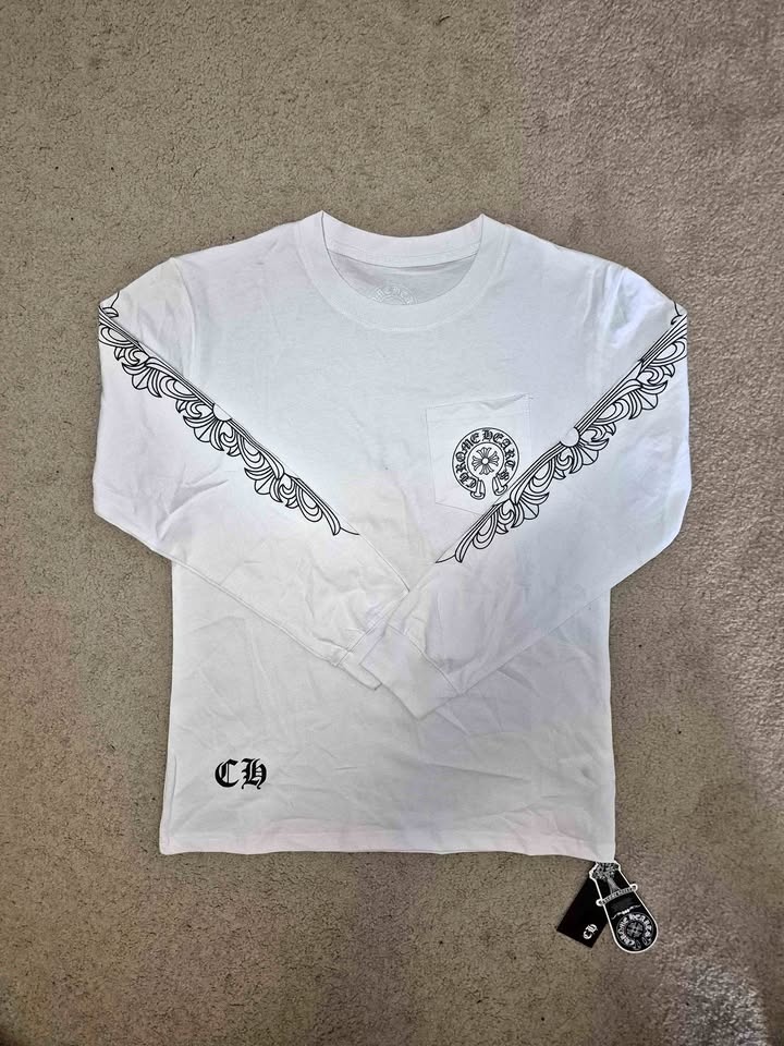 SIZE (M) White Chrome Hearts Longsleeve 1:1