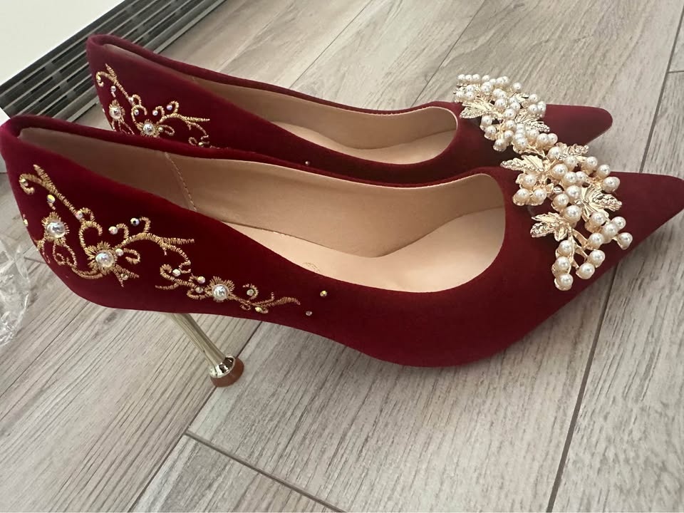 Brand New Elegant Red Wedding Heels – Size 38 - photo 3