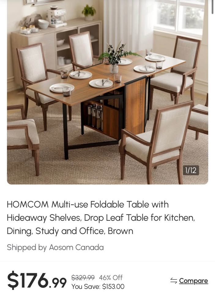 Multi-use Foldable Table with Hideaway Shelves Brand New Assembl - photo 2