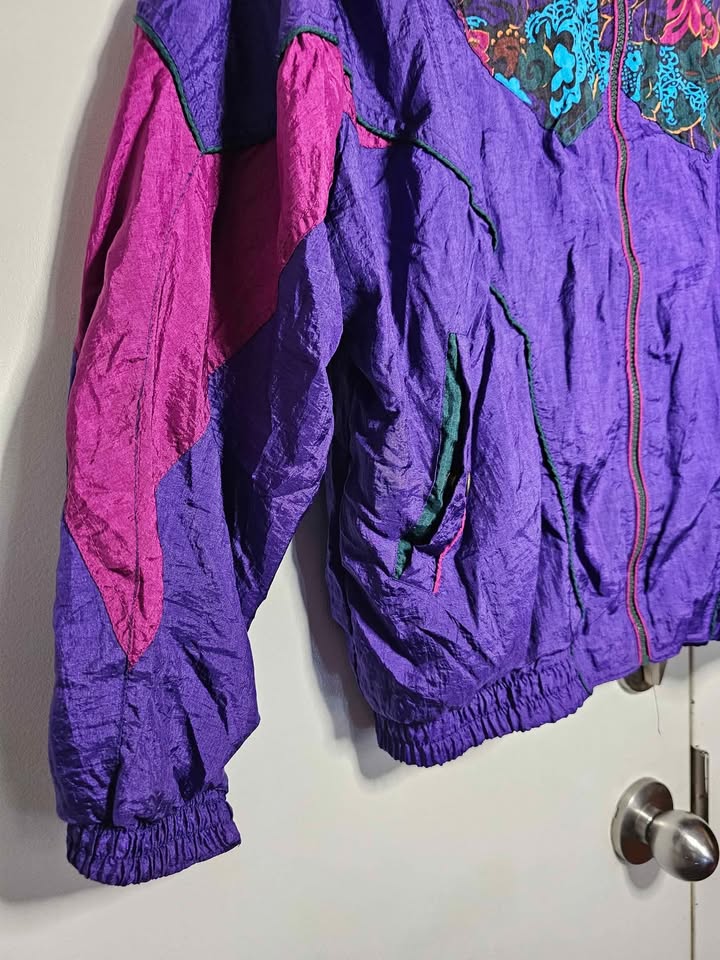 Size M Vintage 90s Y2K Floral Windbreaker Jacket - photo 3