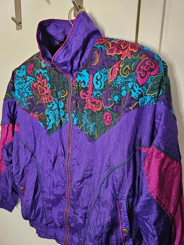 Size M Vintage 90s Y2K Floral Windbreaker Jacket - photo 4