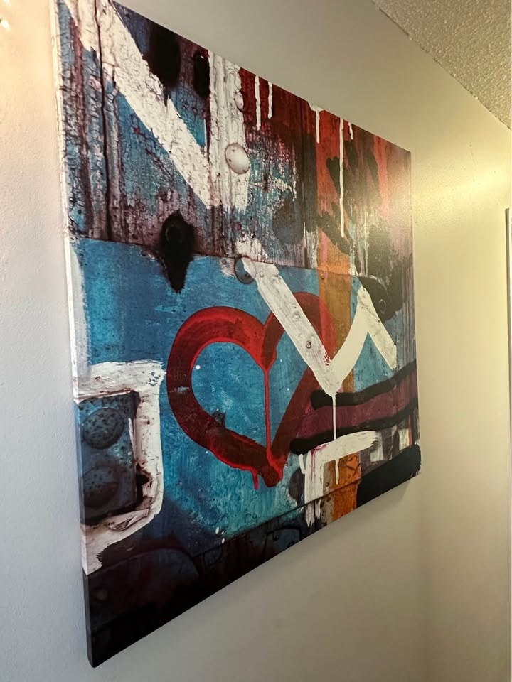 IKEA PJÄTTERYD Picture, "Heart Street" design. - photo 3
