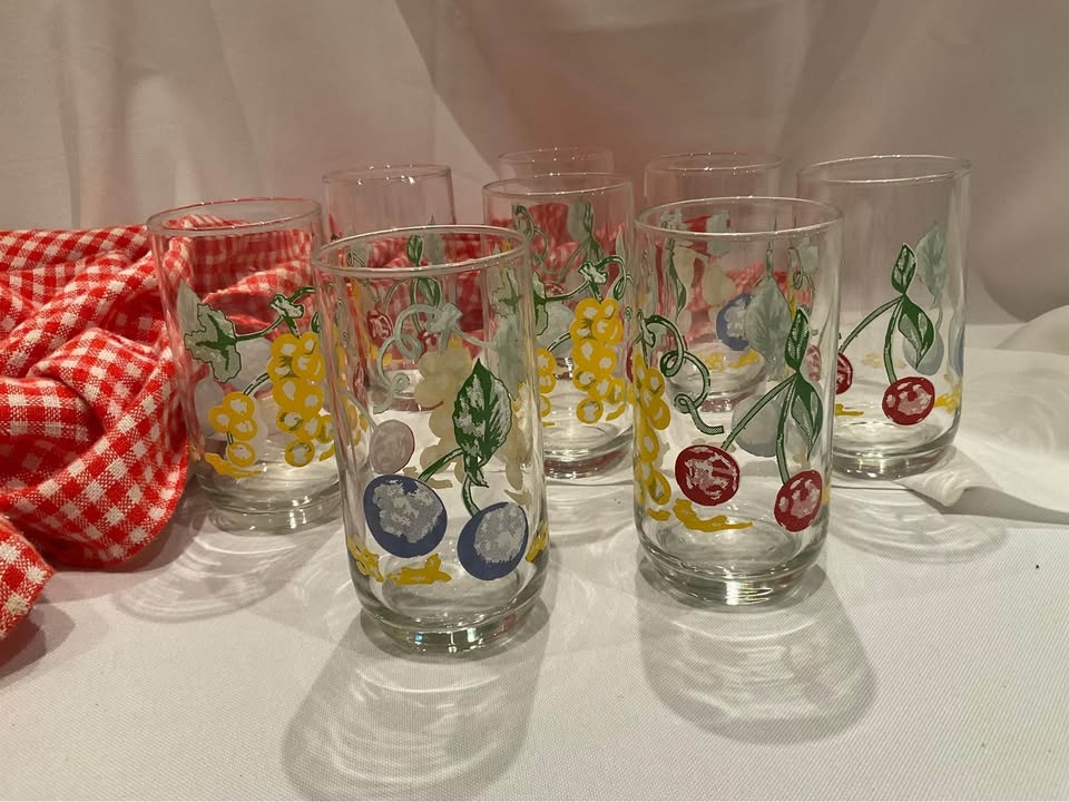 Vintage Corelle Fruit Basket Glasses Set of 8 - photo 3