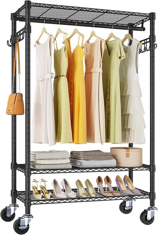 Heavy Duty Clothes Rack with Lockable Wheels - photo 3