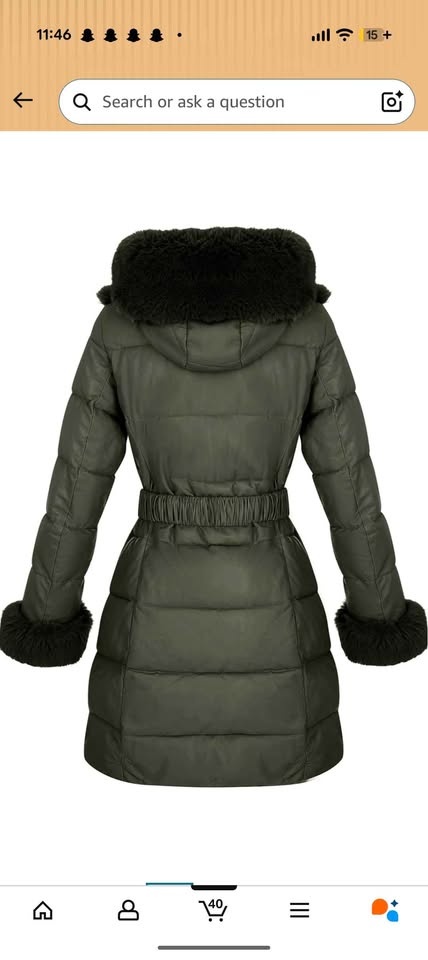 Women Fur Puffer Coat (Medium) - photo 2