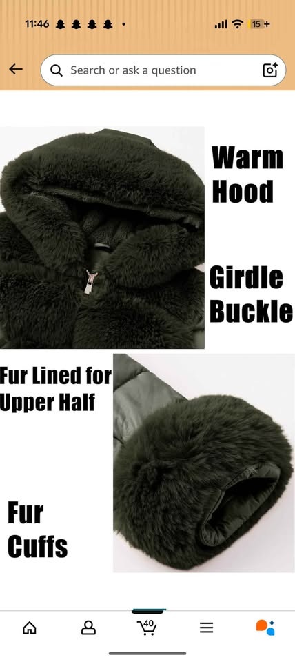 Women Fur Puffer Coat (Medium) - photo 3