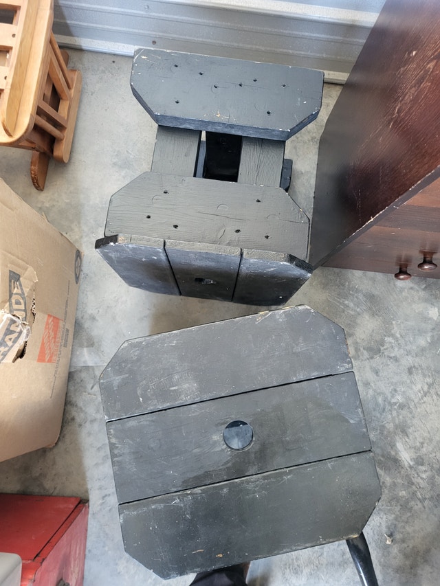 Two Solid Black Stools - photo 2